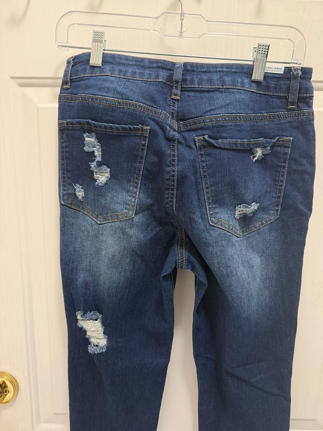 Almost Famous Distressed Skinny Jeans Dark Wash  7