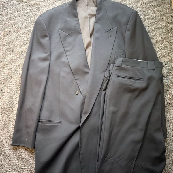 Mani by Giorgio Armani Men's Vintage Double Breasted Suit Grey Size 44/38