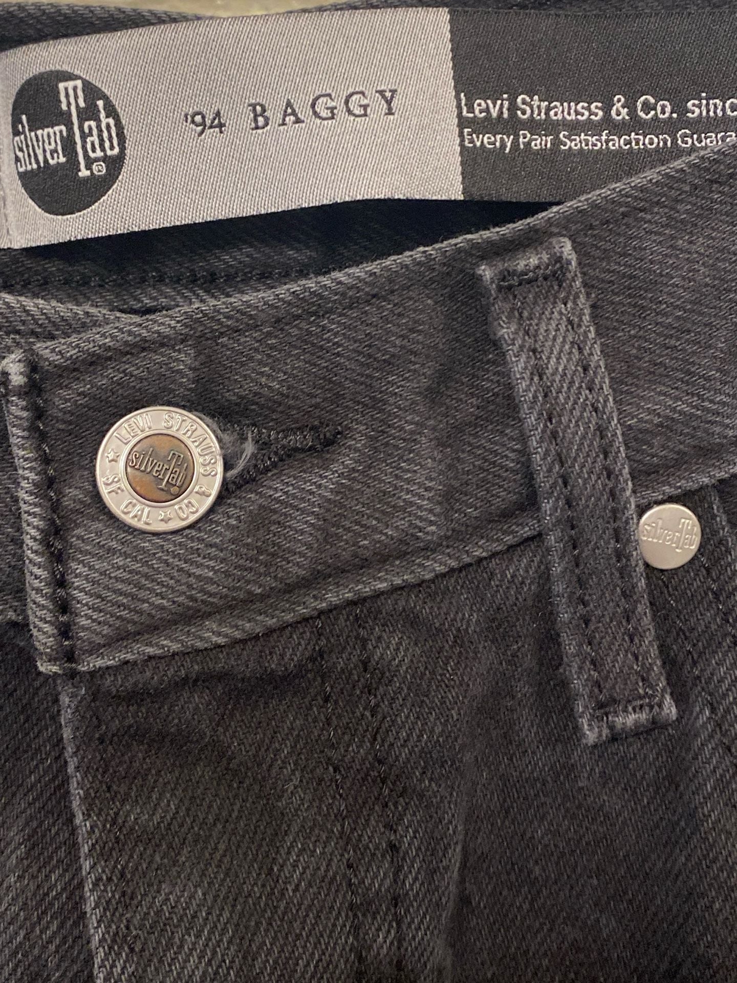 Levi's SilverTab '94 Baggy Distressed Black Jeans W30 L31 5