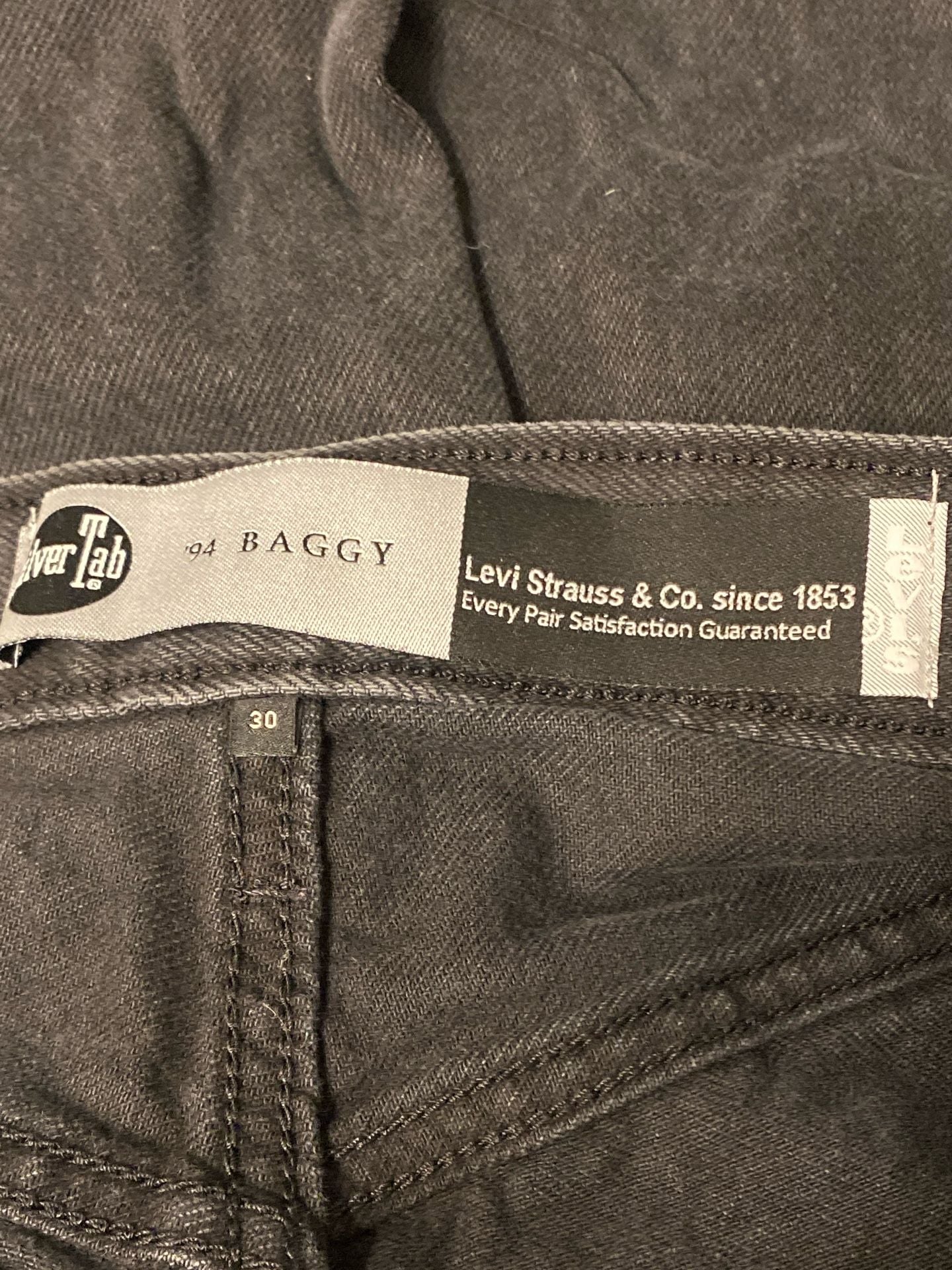 Levi's SilverTab '94 Baggy Distressed Black Jeans W30 L31 8