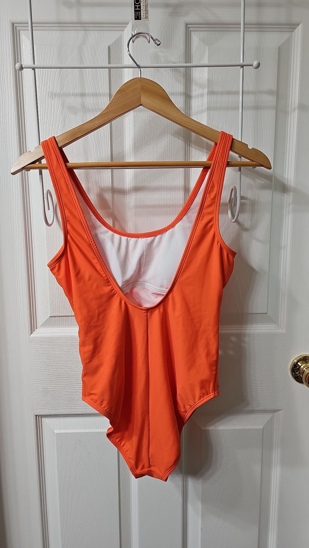 Salt + Cove Orange Laced Grommet One-Piece Swimsuit, Size M 4