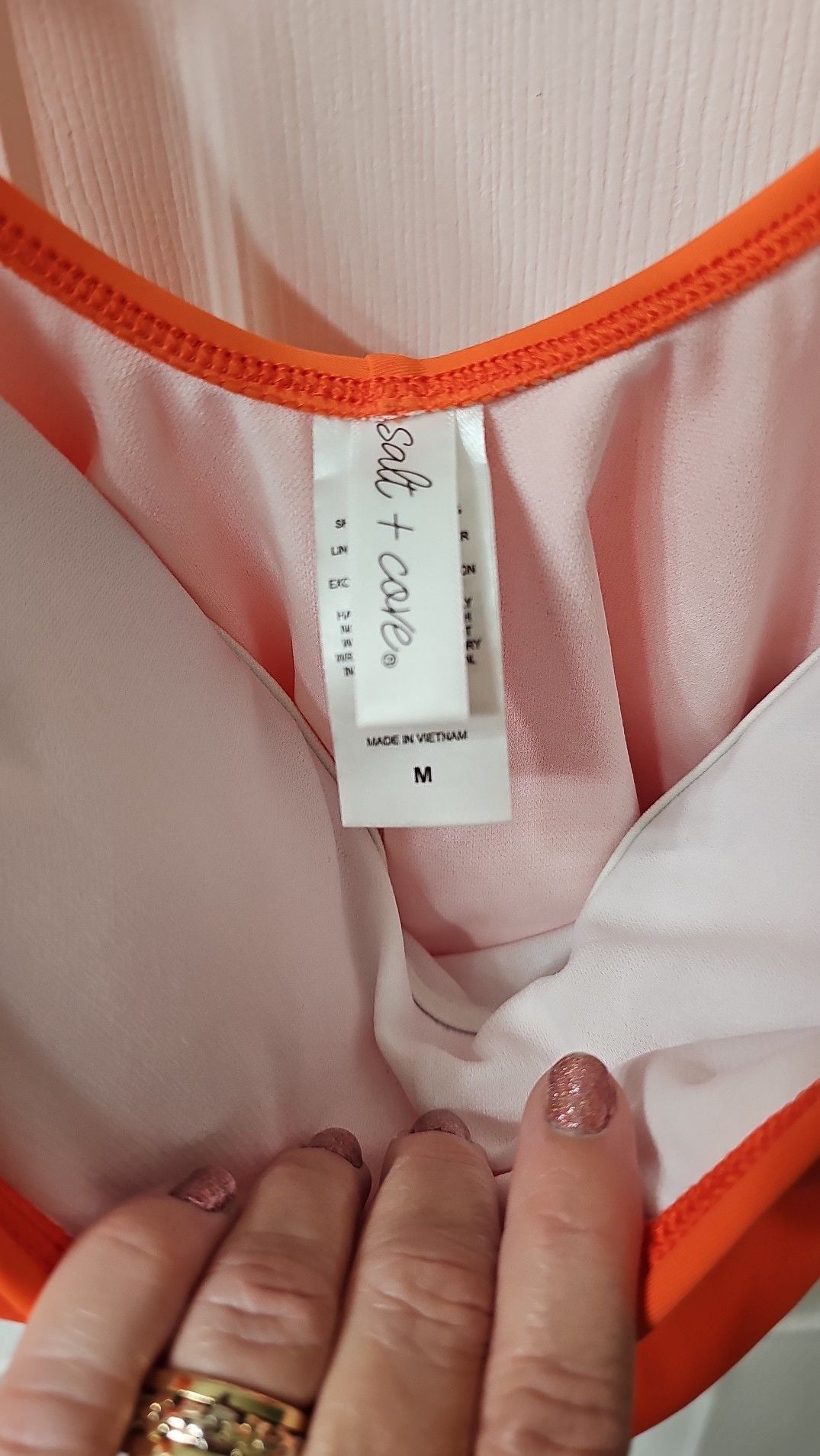 Salt + Cove Orange Laced Grommet One-Piece Swimsuit, Size M 6