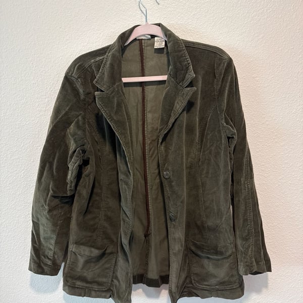 St. John's Bay Green Corduroy Blazer Jacket Size XL