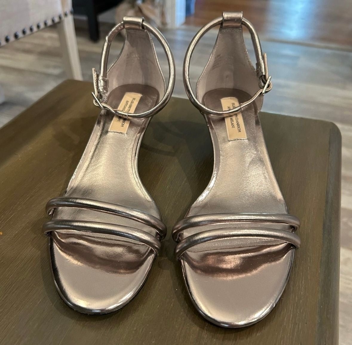 Antonio Melani x Elizabeth Damrich Liza Silver Metallic Kitten Heels;Sz. 9M 3