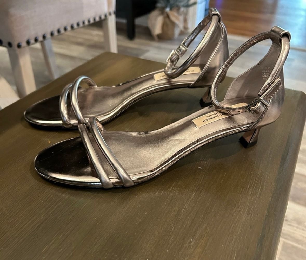 Antonio Melani x Elizabeth Damrich Liza Silver Metallic Kitten Heels;Sz. 9M 4