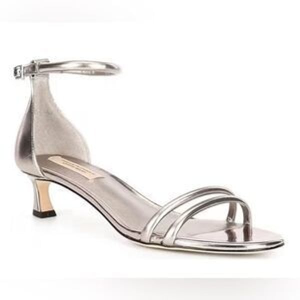 Antonio Melani x Elizabeth Damrich Liza Silver Metallic Kitten Heels;Sz. 9M