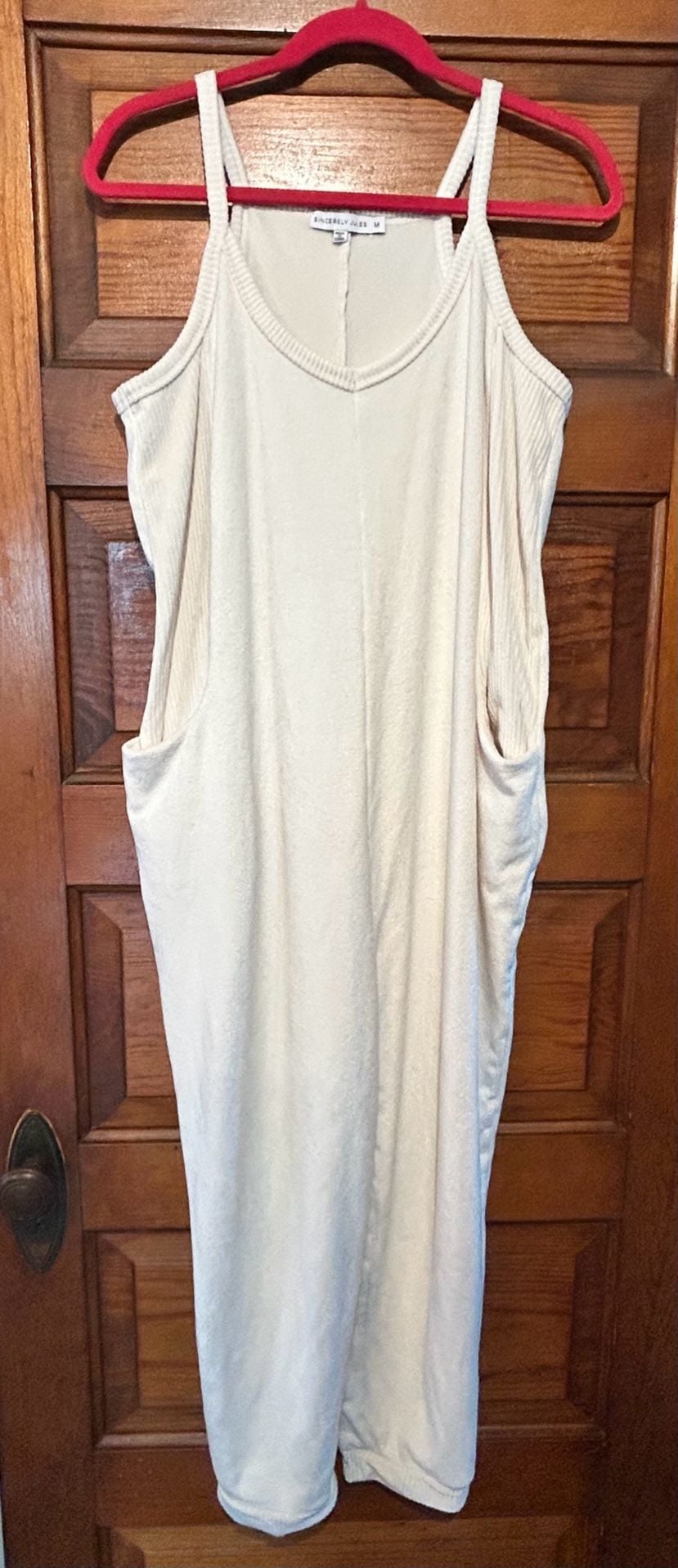 Sincerely Jules White Sleeveless Relaxed Loungewear Jumpsuit with Pockets Size M 2