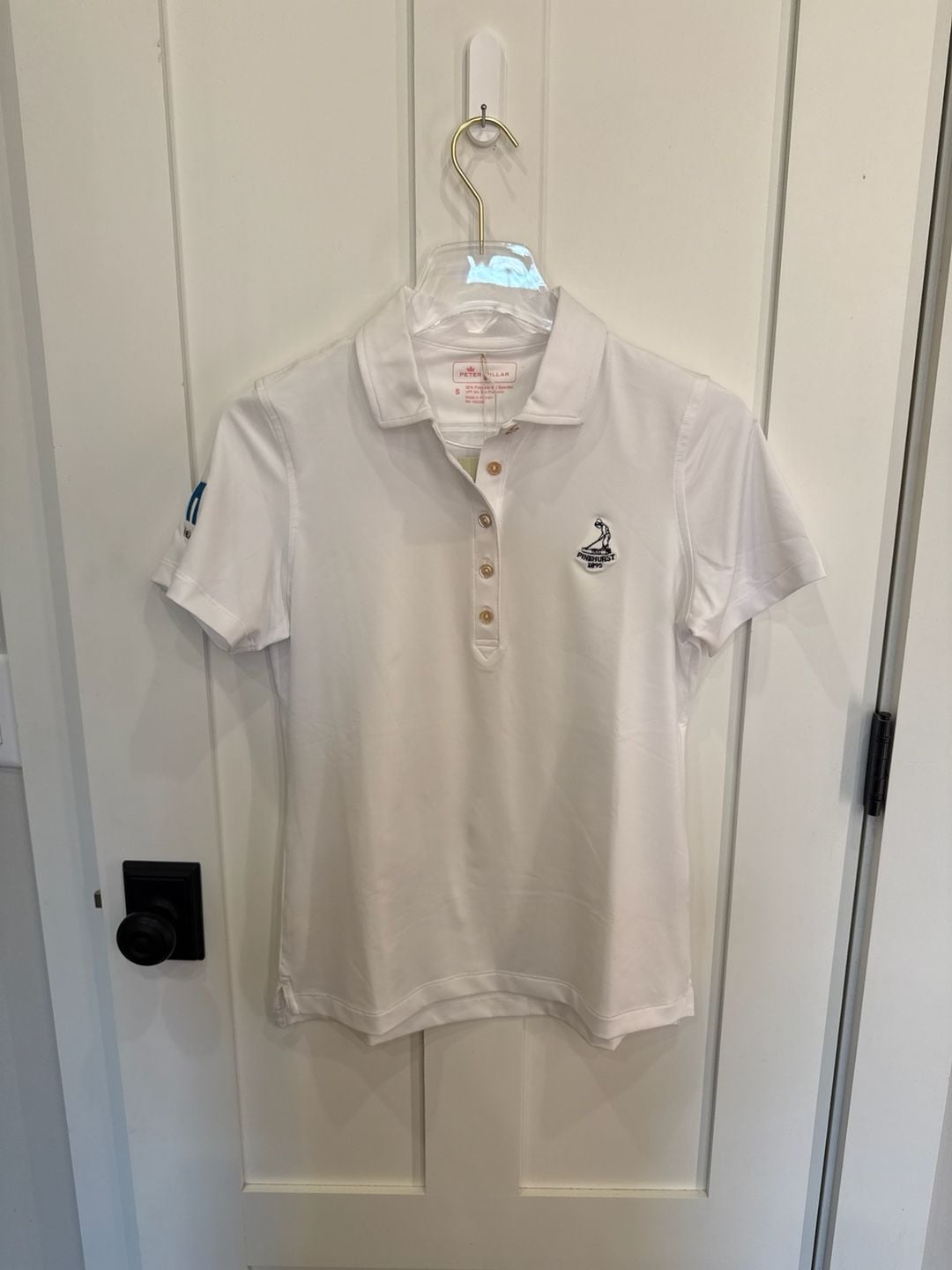 Peter Millar Women's Perfect Fit Performance Polo White Size S Pinehurst NetApp 2