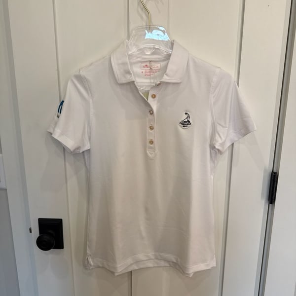 Peter Millar Women's Perfect Fit Performance Polo White Size S Pinehurst NetApp
