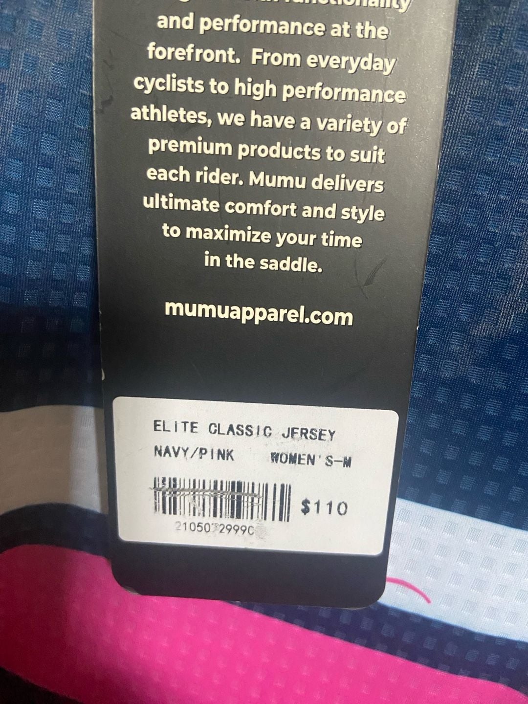Mumu Apparel Elite Classic Cycling Jersey Navy/Pink Women's Size M 7
