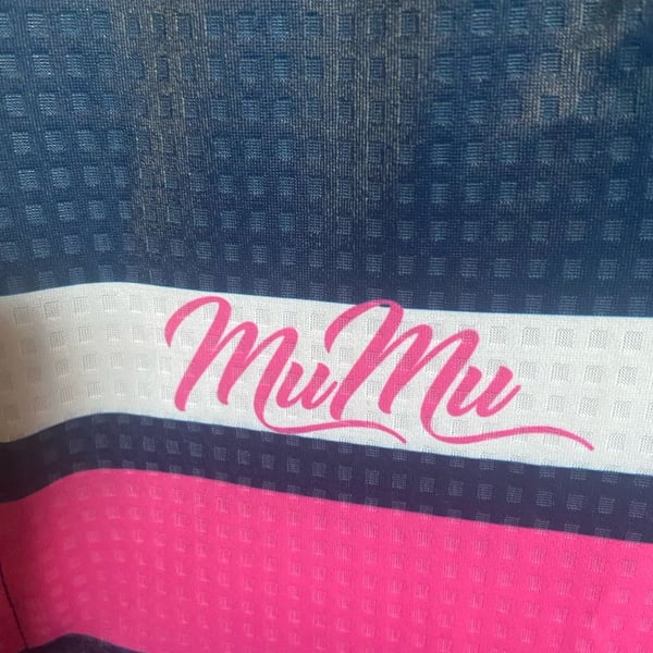 Mumu Apparel Elite Classic Cycling Jersey Navy/Pink Women's Size M