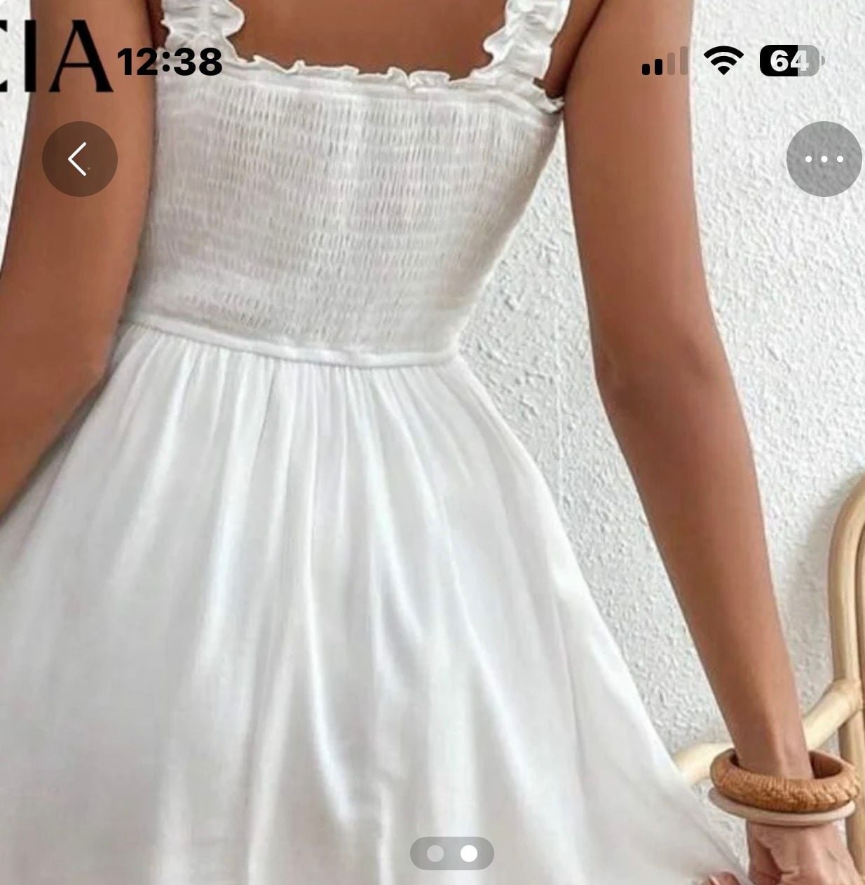 White frill trim cami dress size Xl 2