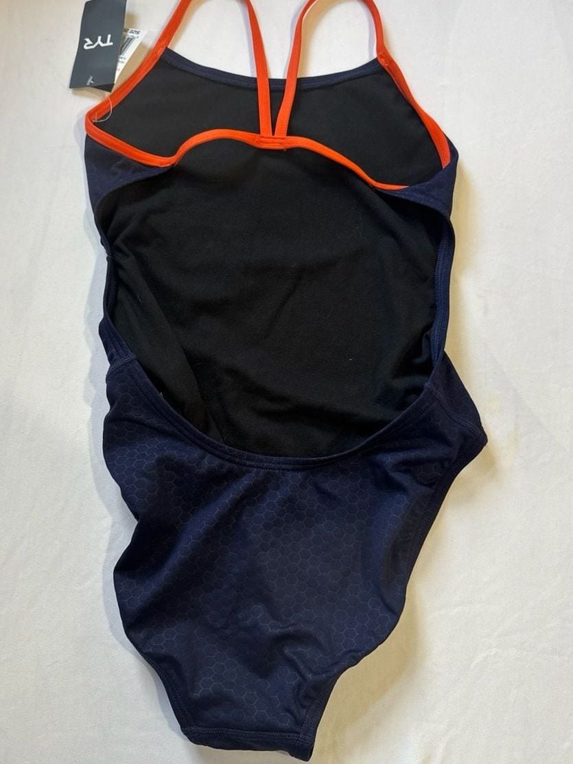 TYR Women's Hexa Cutoutfit Swimsuit Navy/Orange Size 28(S)
C16 3