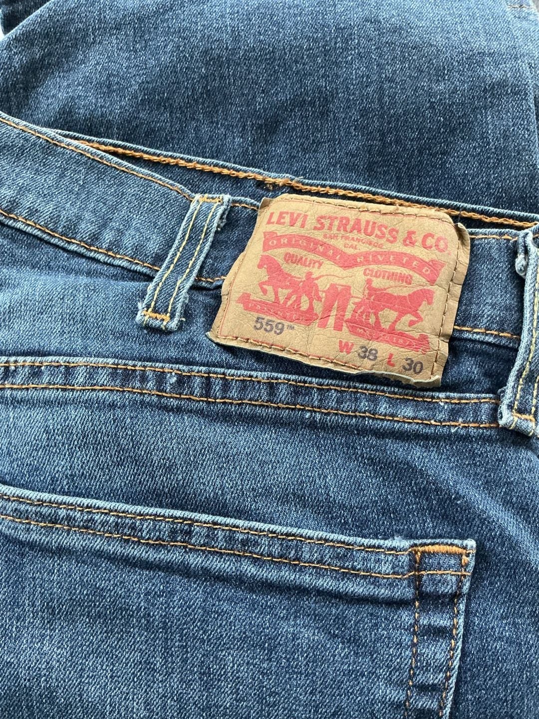 💟Levi's 559 Relaxed Straight Fit Jeans 38x30 5