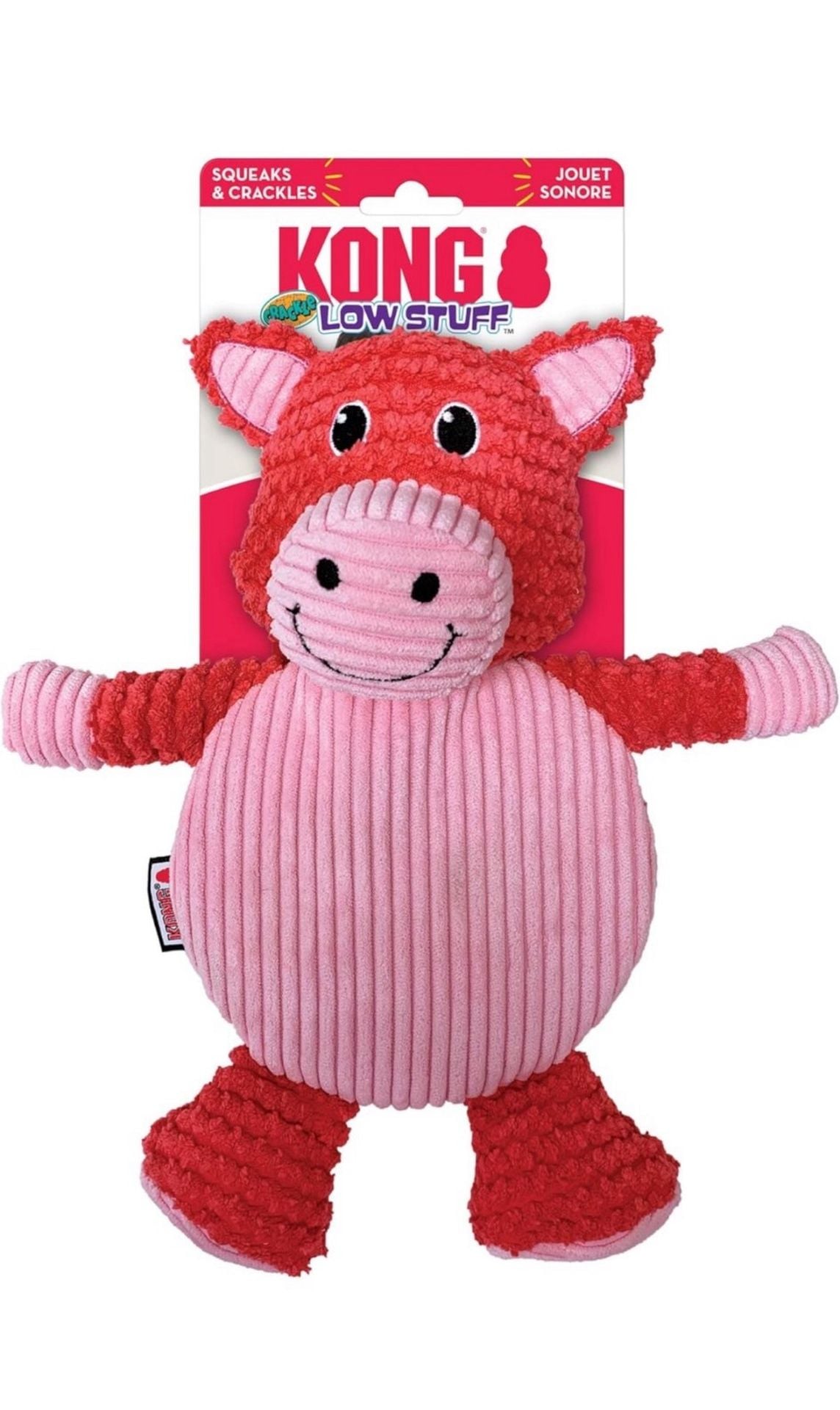 KONG Low Stuff Crackle Pig Dog Toy, Large 1