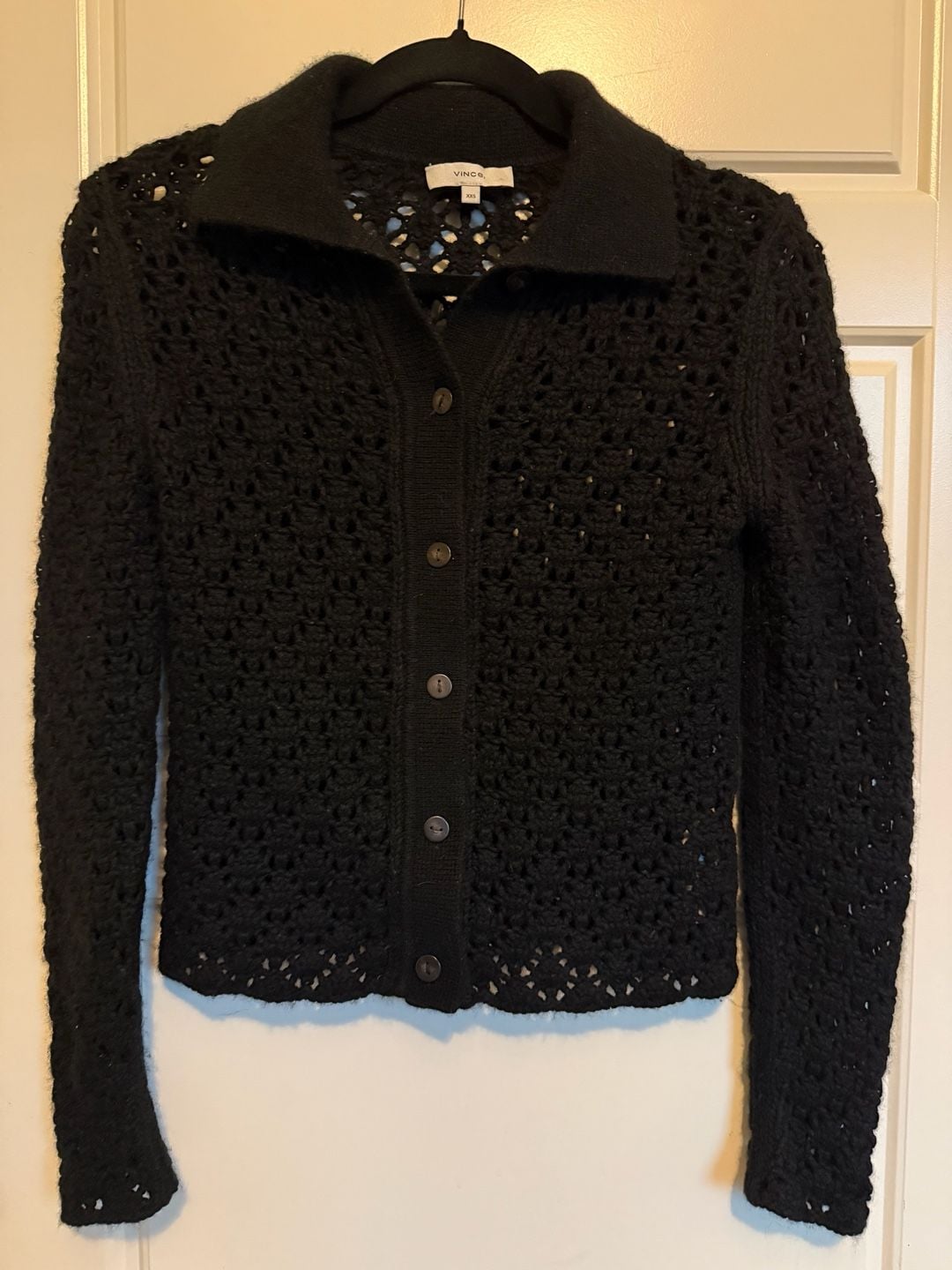 Vince Crochet Wool Cashmere Blend Cardigan XXS 3