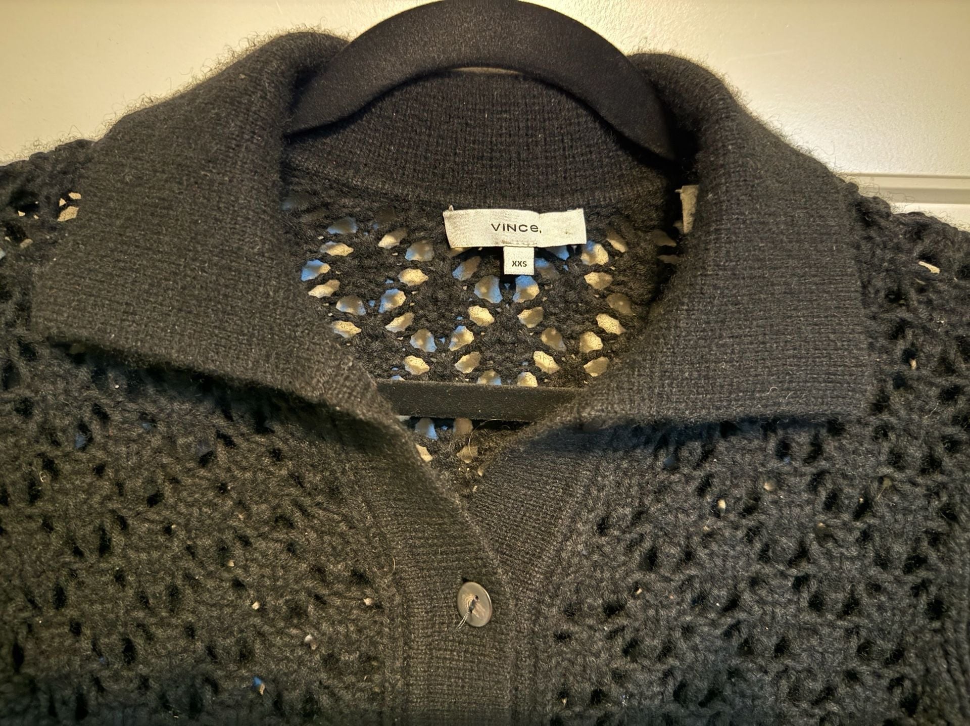 Vince Crochet Wool Cashmere Blend Cardigan XXS 7
