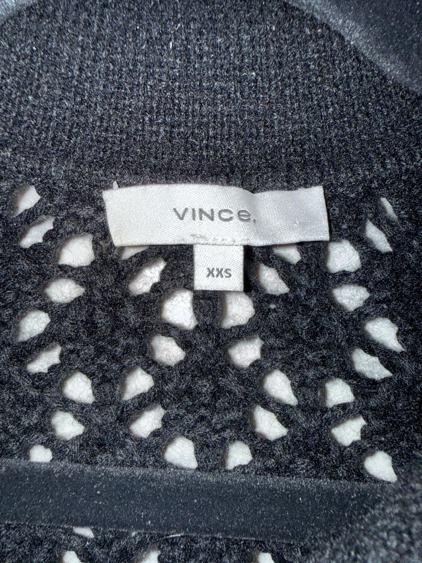 Vince Crochet Wool Cashmere Blend Cardigan XXS 8