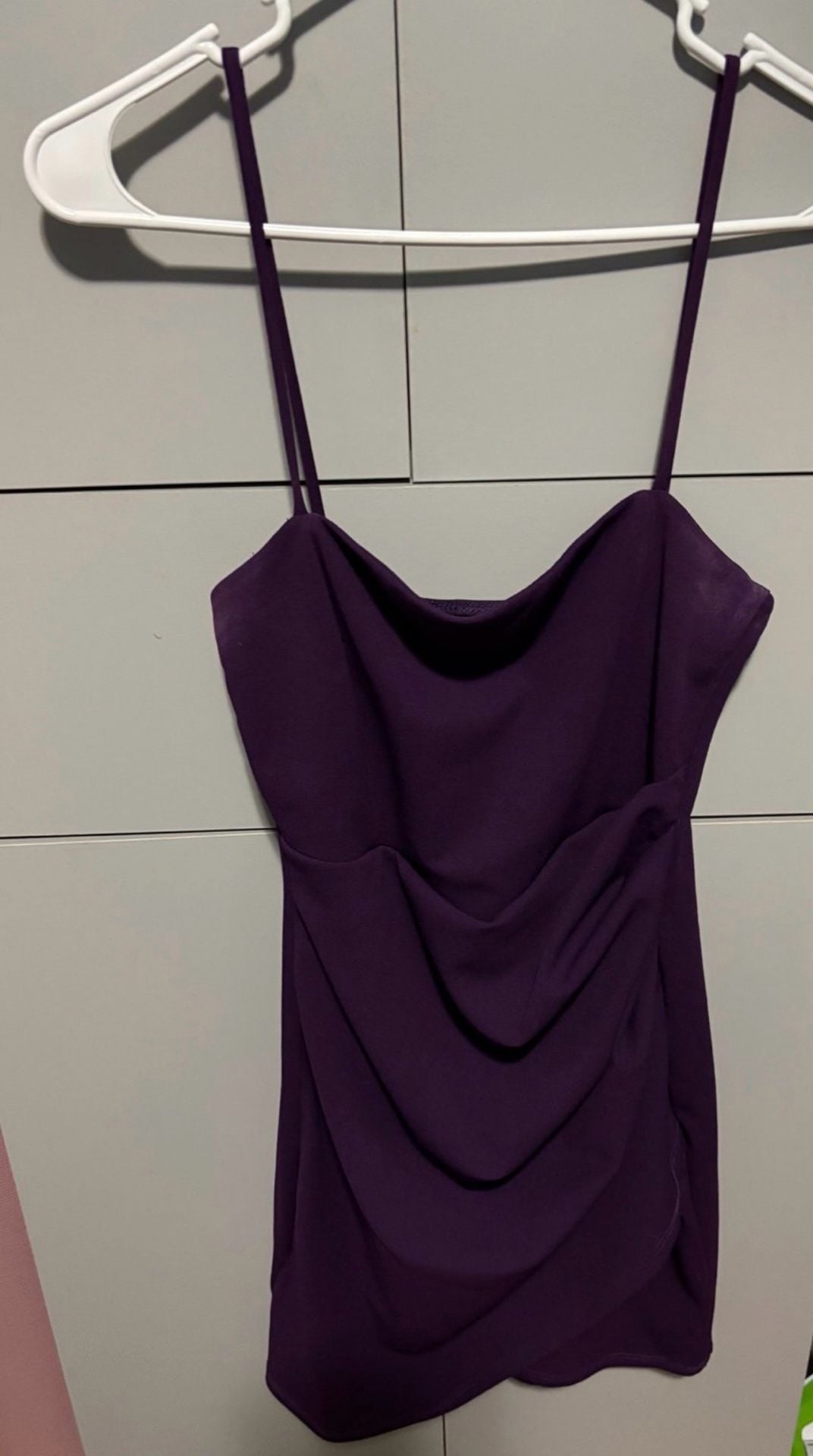 Windsor Purple Side Ruched Wrap Mini Dress 2