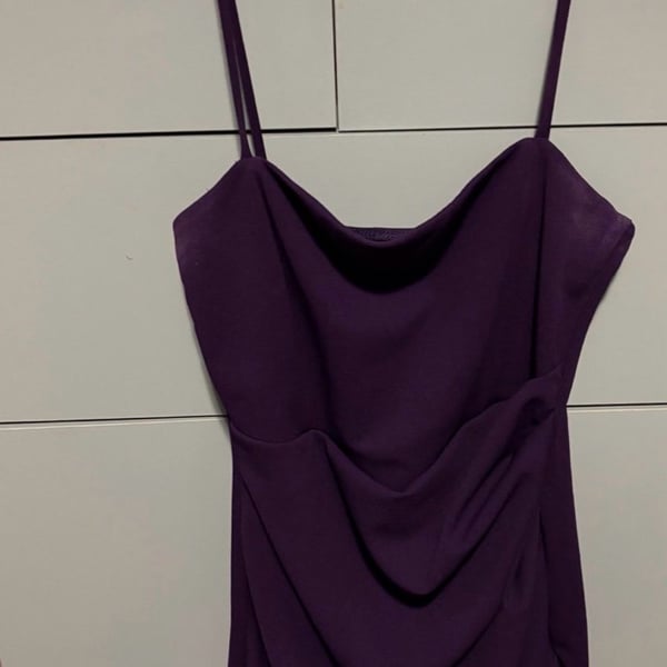 Windsor Purple Side Ruched Wrap Mini Dress
