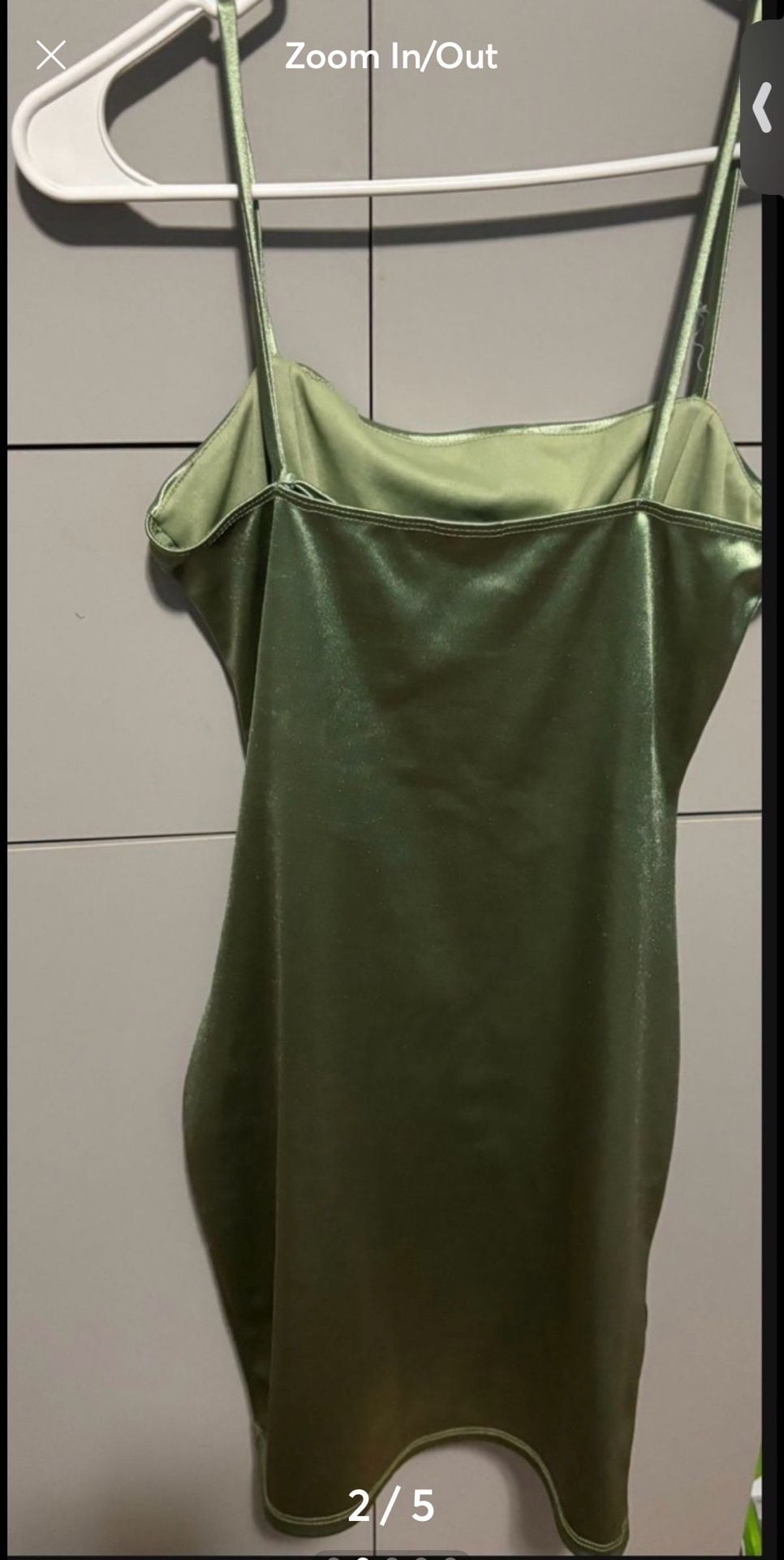 Sage Green Satin Ruched Wrap Hem Mini Dress 3