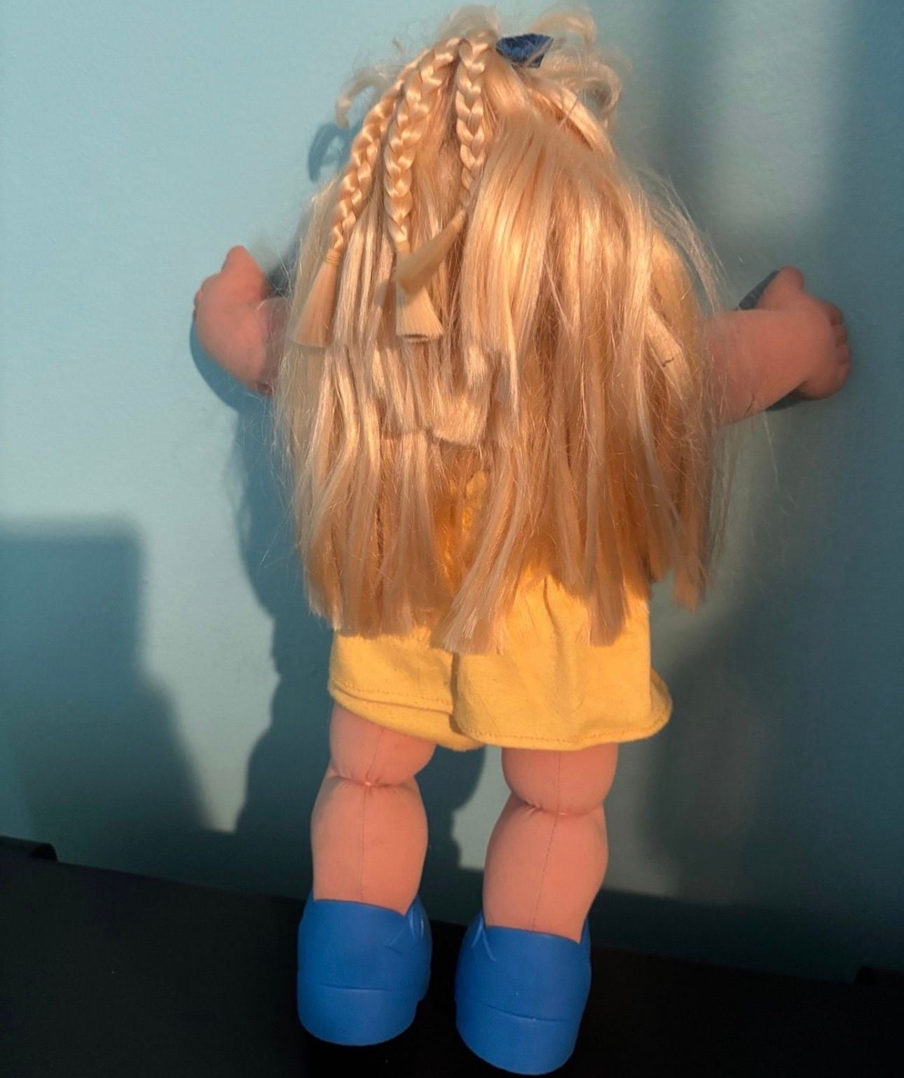 Cabbage Patch Kids Play Along Doll Blonde Braids Yellow Polo Dress Blue Shoes 2