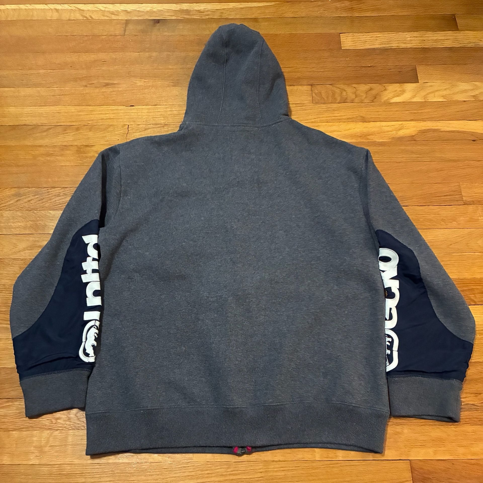 Ecko Unltd. Vintage Y2K Full Zip Hoodie Grey Navy Blue XL 3