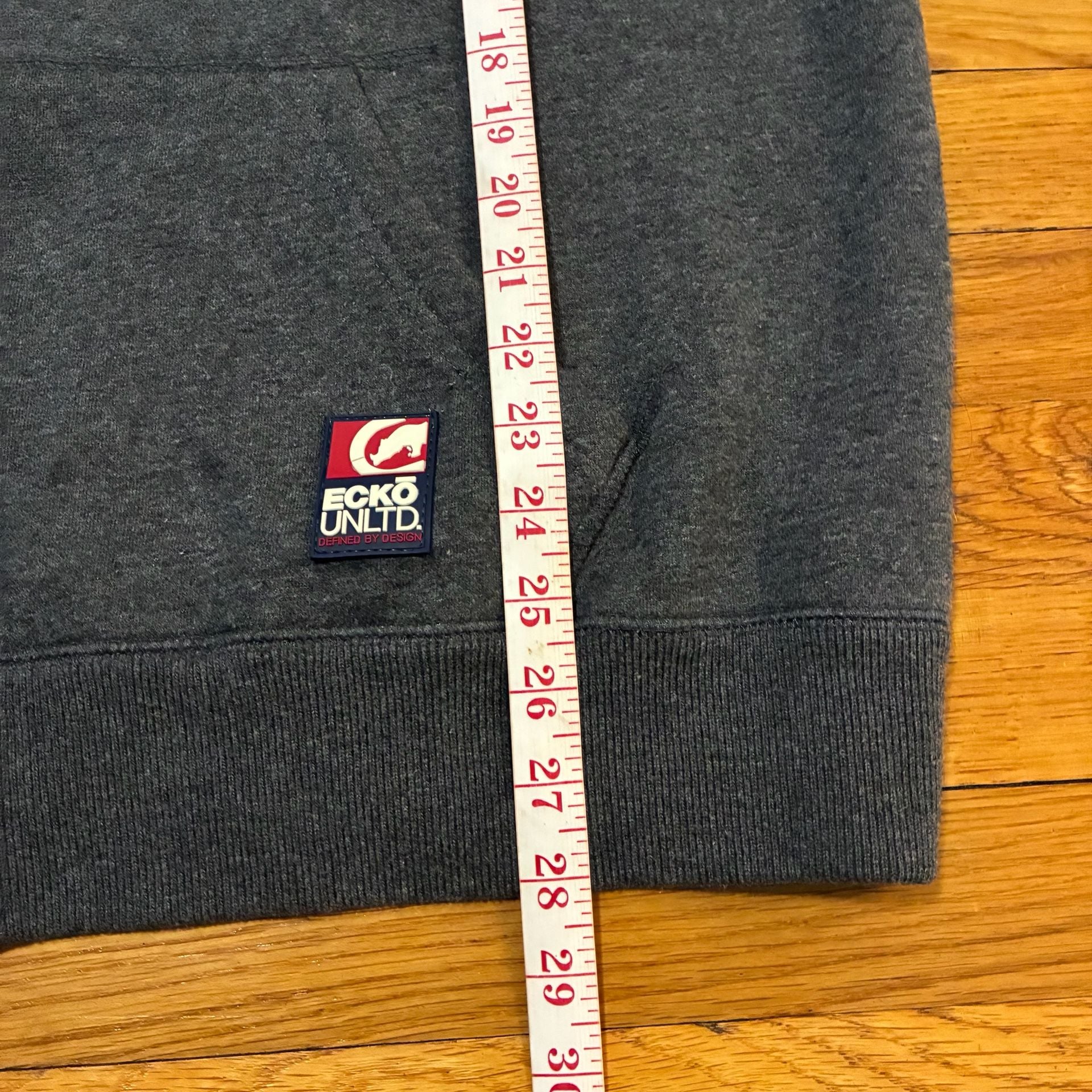 Ecko Unltd. Vintage Y2K Full Zip Hoodie Grey Navy Blue XL 5