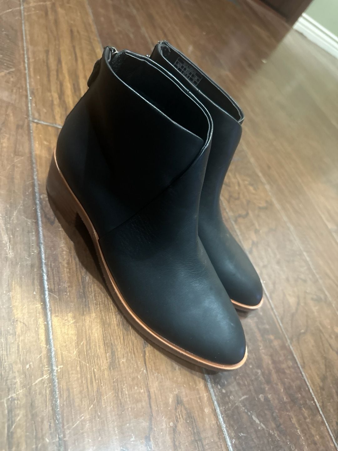 Soludos Venetian Black Leather Ankle Booties 2
