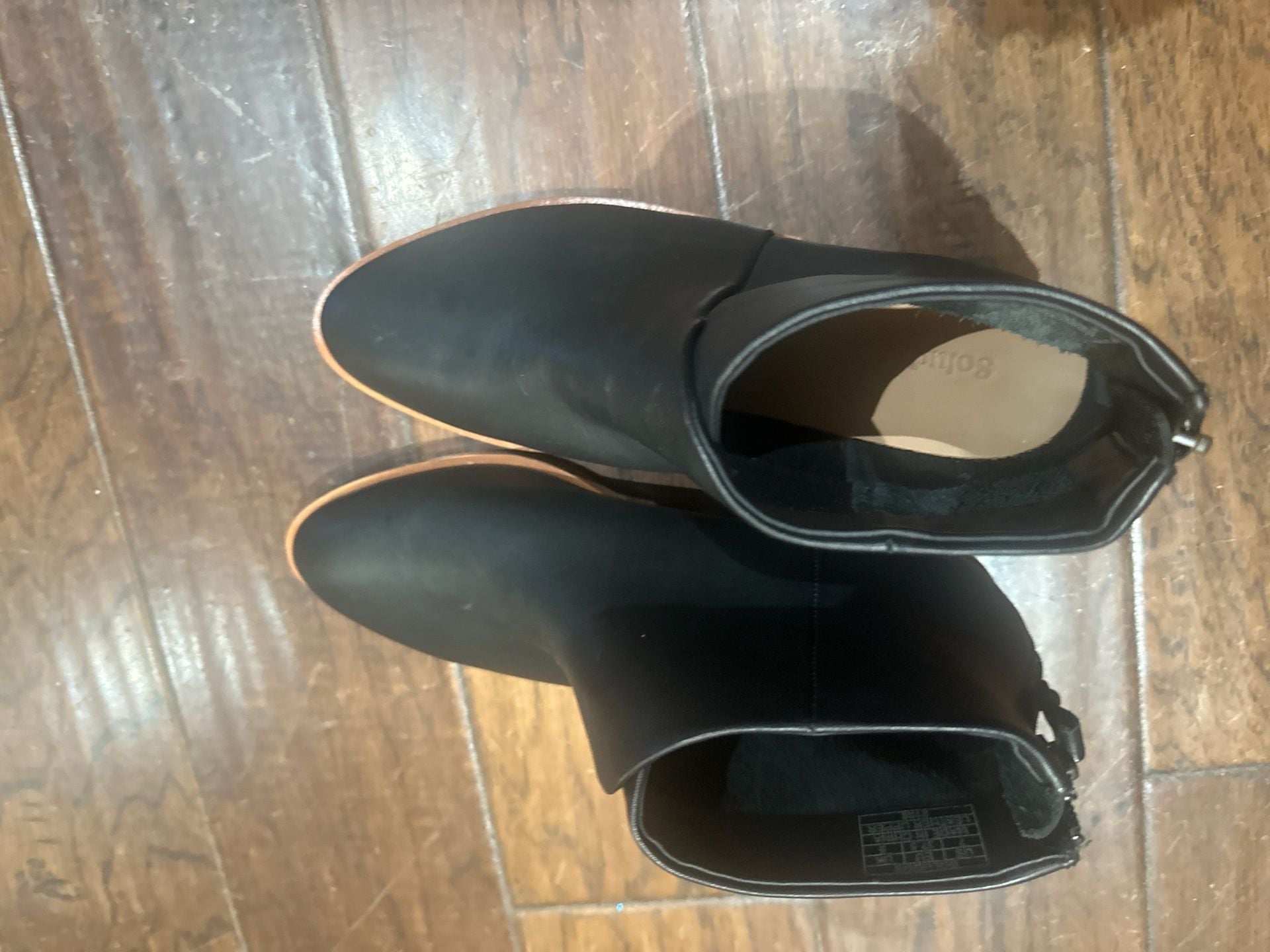Soludos Venetian Black Leather Ankle Booties 8