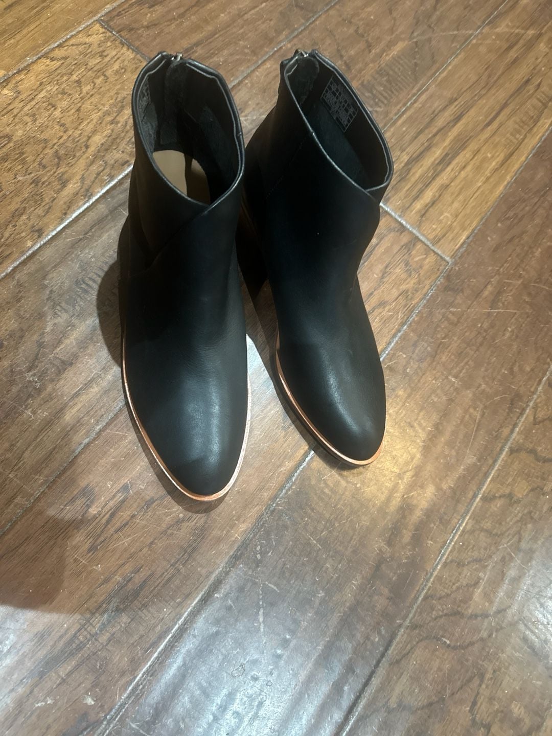 Soludos Venetian Black Leather Ankle Booties 13