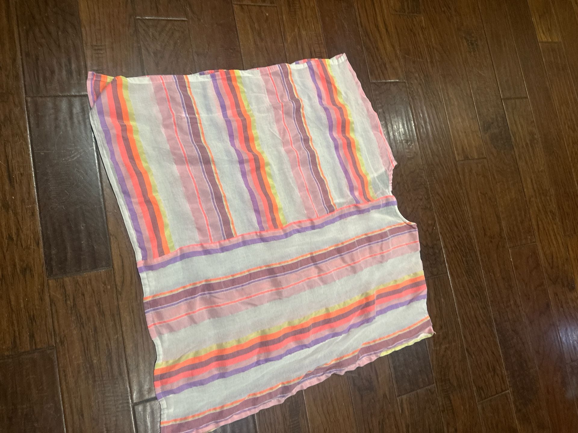Penti Striped Lace-Up Beach Cover-Up Kaftan Size S/M 7