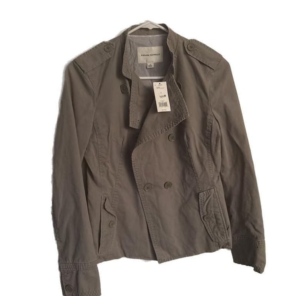 Banana Republic NWT Grey Double-Breasted Military Jacket Size 4