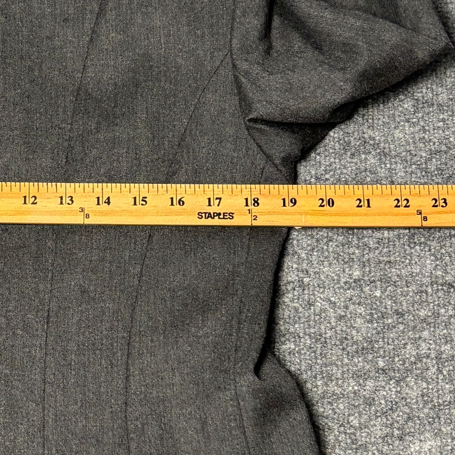 Talbots Double Breasted Blazer Women 14P Grey Italian Fabric 100% Wool Career 8