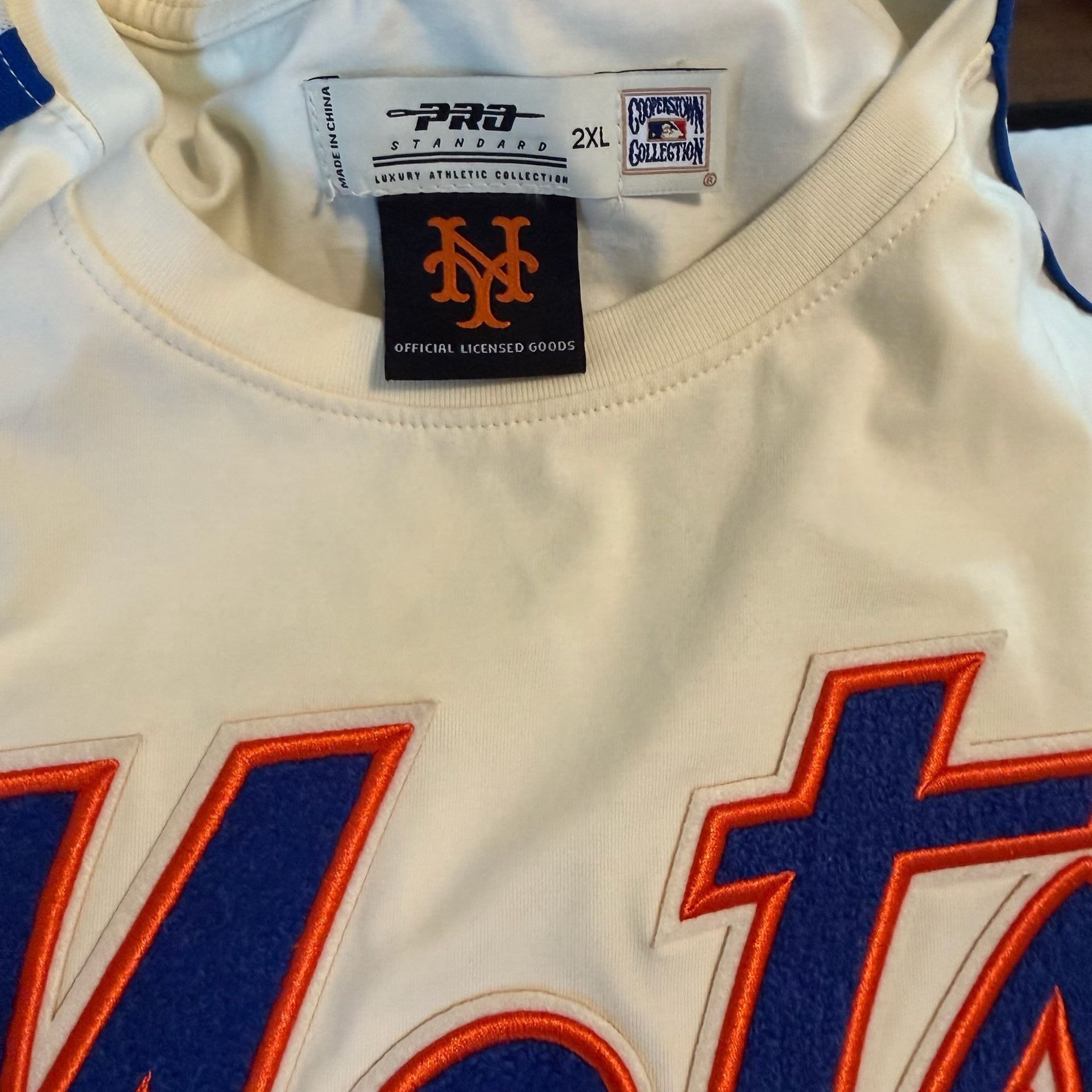 Pro Standard New York Mets Cooperstown Collection Cream Patch T-Shirt Size 2XL 6