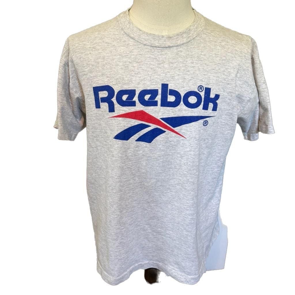 Vintage Reebok Vector Logo T-Shirt Grey Size Large Made in USA 2