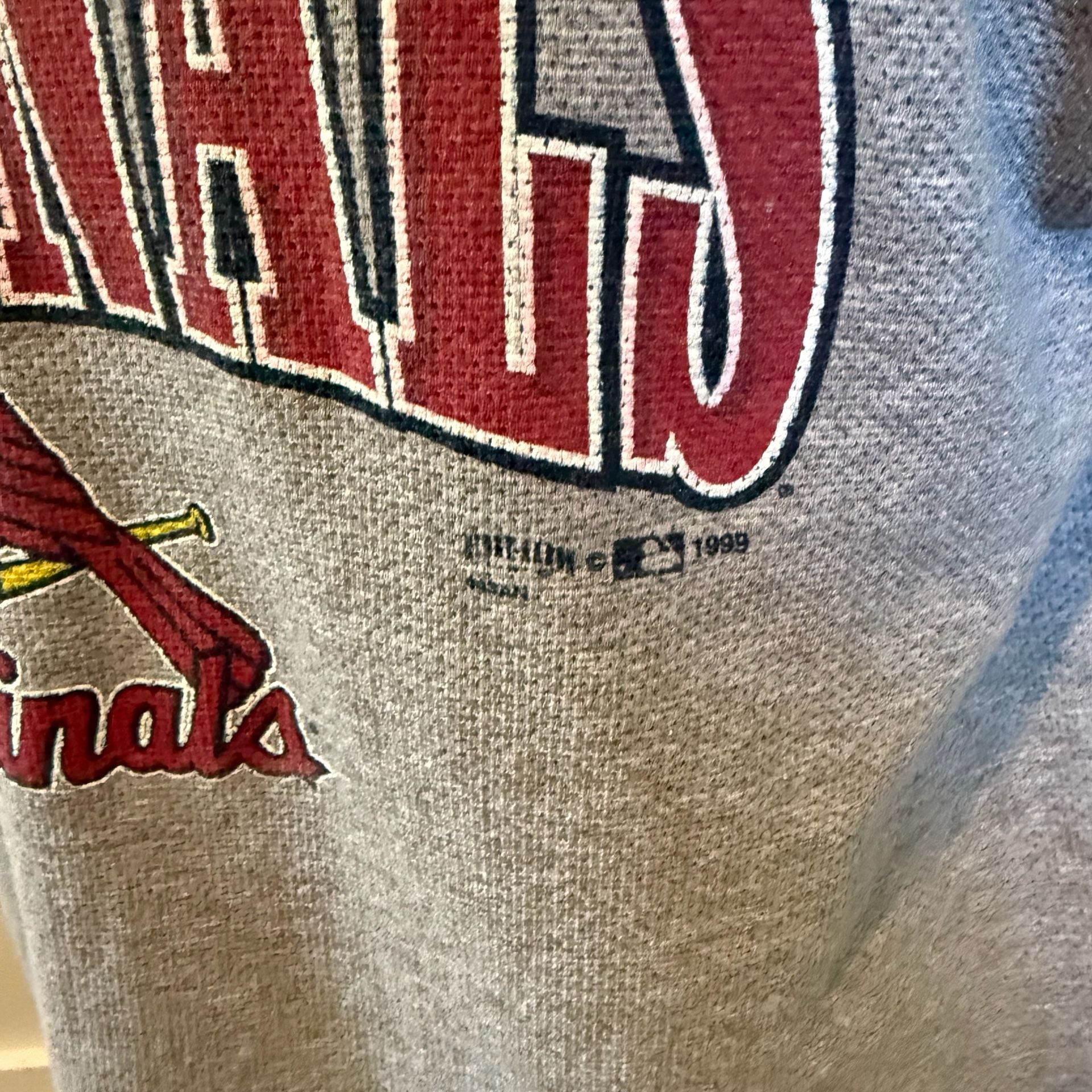 Vintage 1999 Hank Aaron Originals St. Louis Cardinals Waffle Knit T-Shirt 5