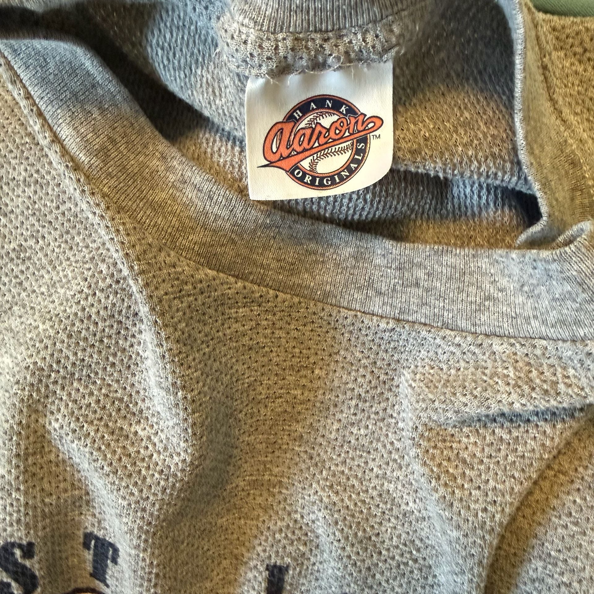 Vintage 1999 Hank Aaron Originals St. Louis Cardinals Waffle Knit T-Shirt 6