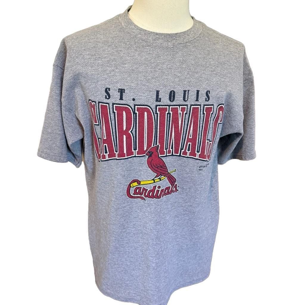 Vintage 1999 Hank Aaron Originals St. Louis Cardinals Waffle Knit T-Shirt 2