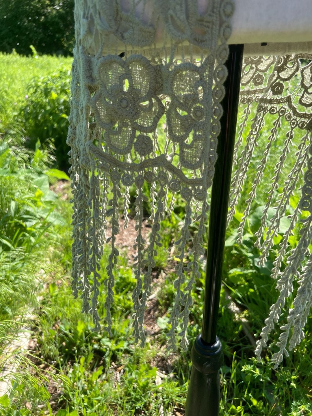 Cato Sage Green Floral Lace Fringe Boho Vest Size L 4