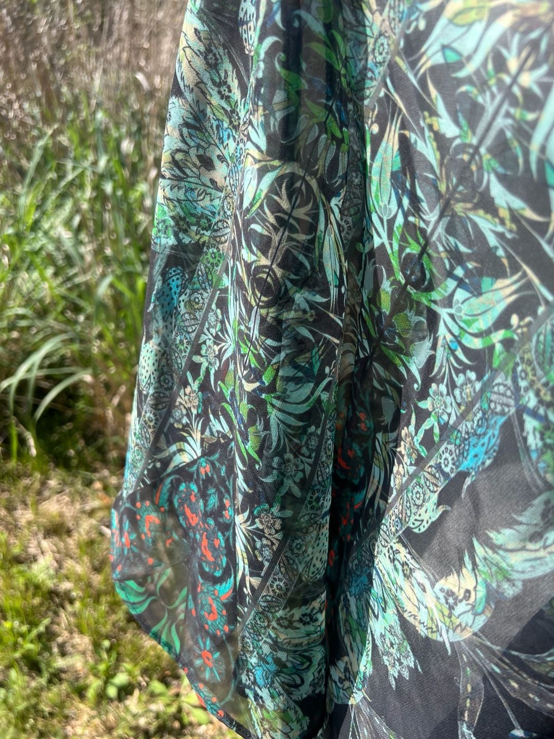 City Chic Sheer Floral Ruched Front Maxi Dress Cover-up Size XS/14 9