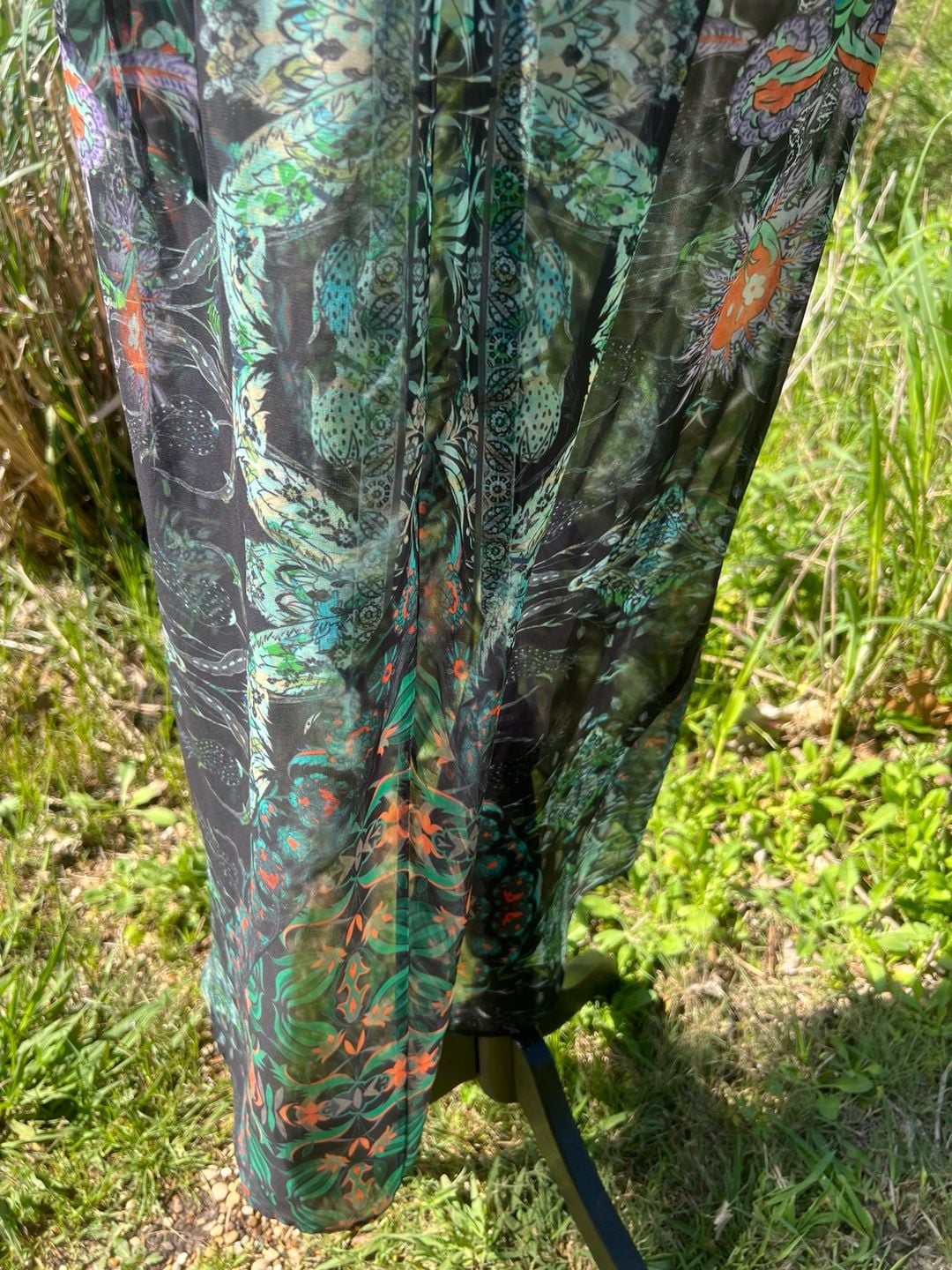 City Chic Sheer Floral Ruched Front Maxi Dress Cover-up Size XS/14 13