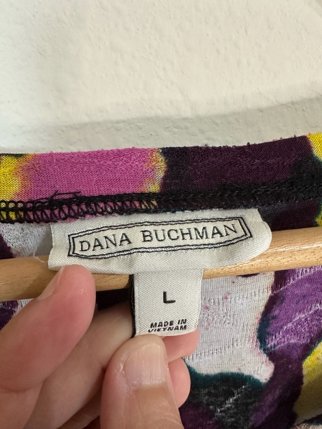 Dana Buchman Abstract Print V-Neck Bubble Hem Top, Size L 4