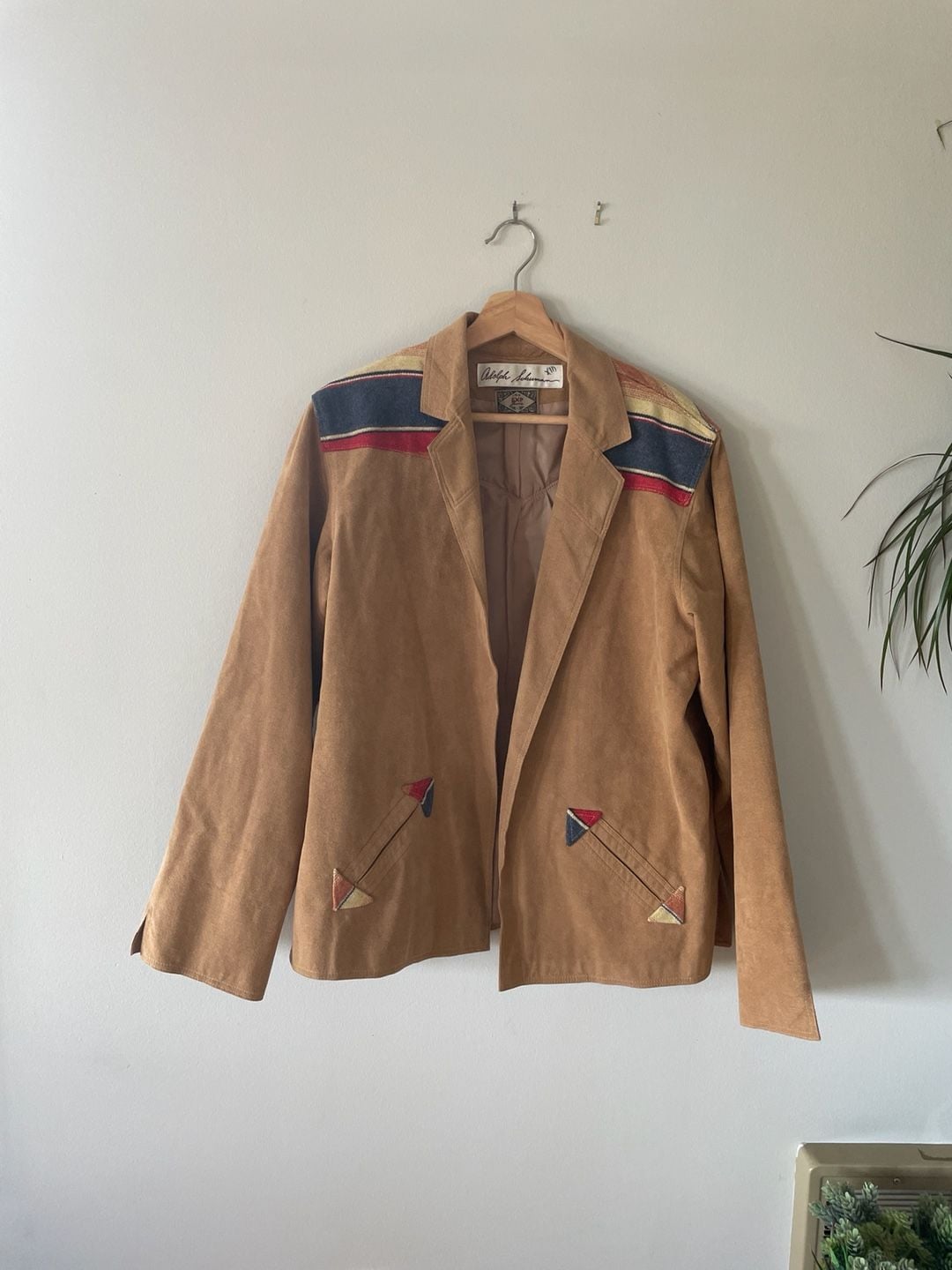 Vintage Adolph Schuman EXP Jeans Western Suede Jacket Size L 1