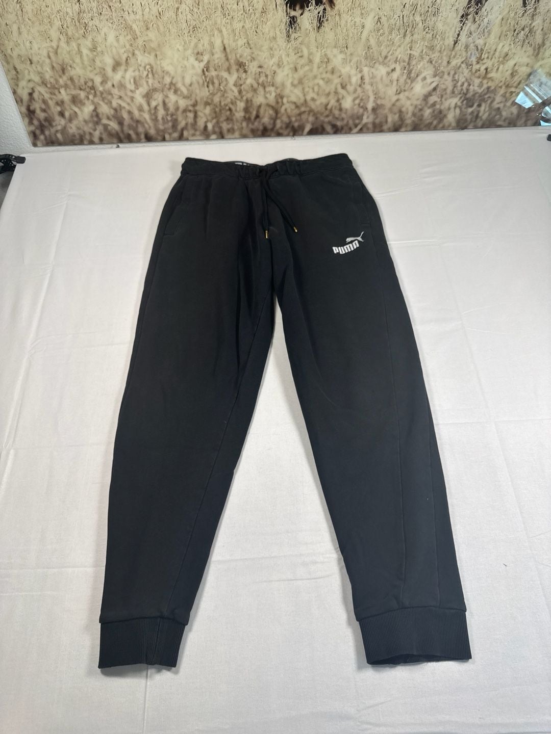 Puma Essentials Logo Men's Fleece Joggers Black Size M 2