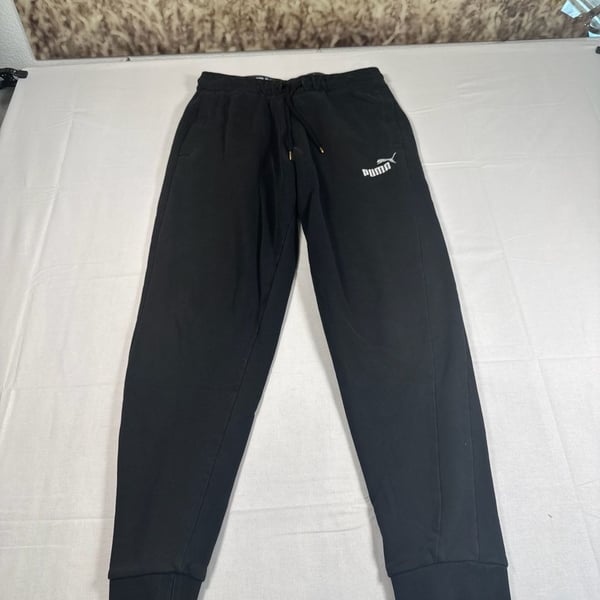 Puma Essentials Logo Men's Fleece Joggers Black Size M
