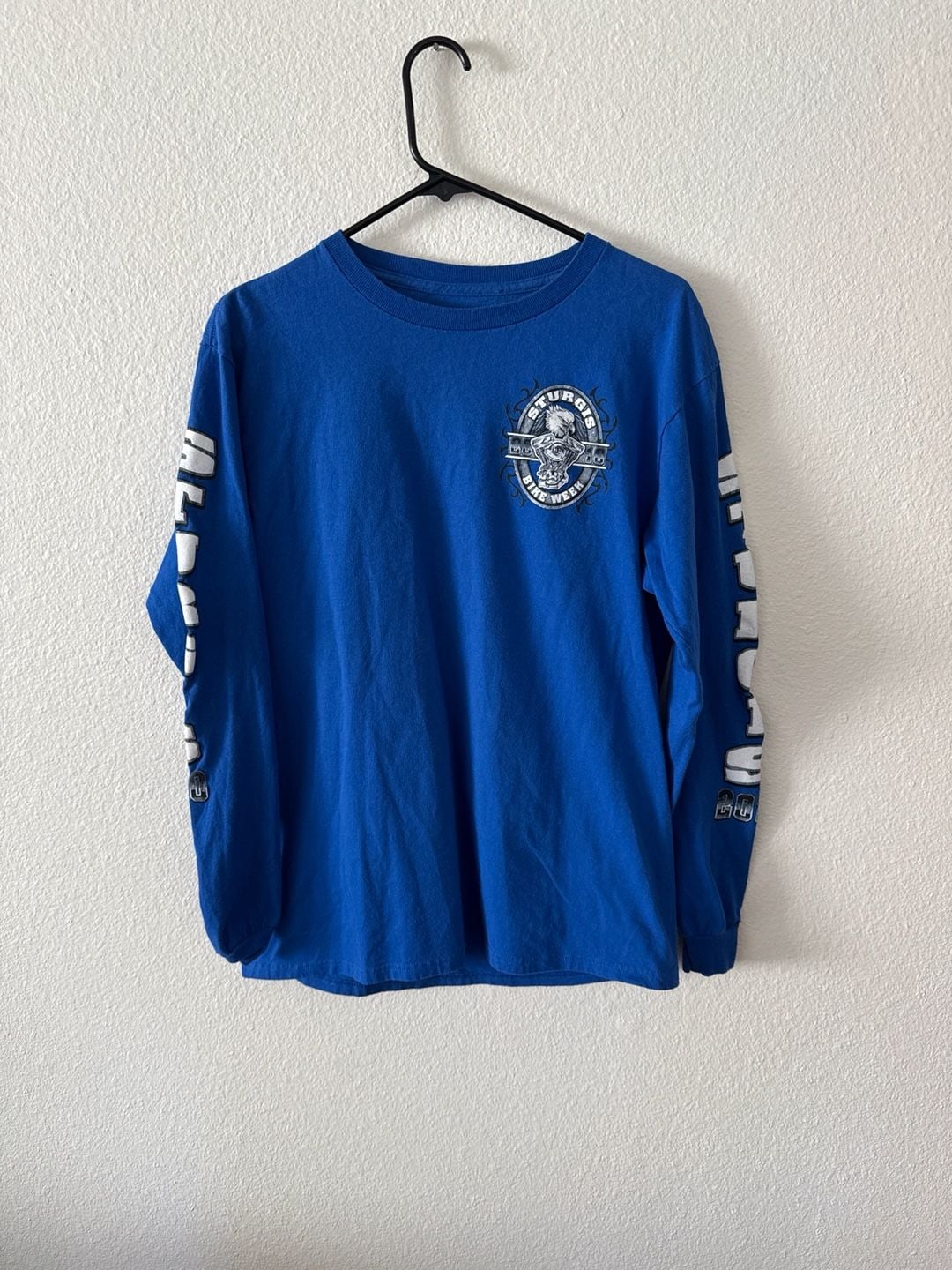 Sturgis 2010 70th Annual Bike Week Blue Long Sleeve Shirt Eagle Engine Graphic 2