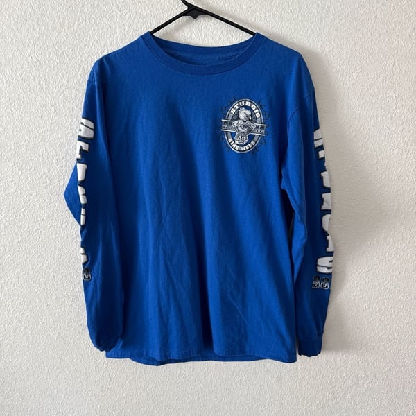 Sturgis 2010 70th Annual Bike Week Blue Long Sleeve Shirt Eagle Engine Graphic