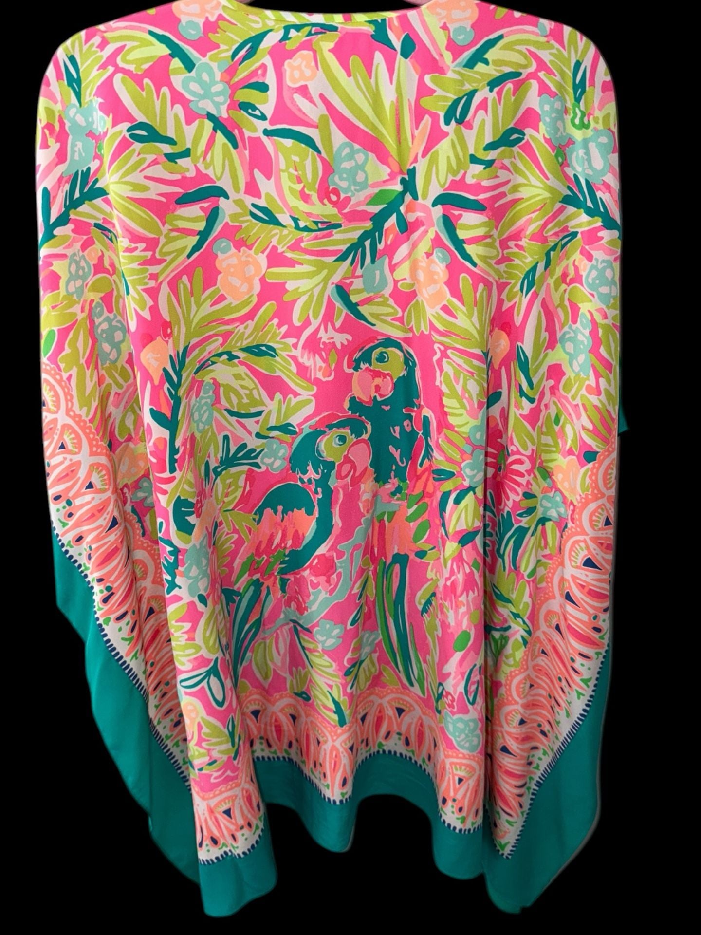 Lilly Pulitzer Atlin Silk Kaftan Parrot Party Print Size L/XL 4