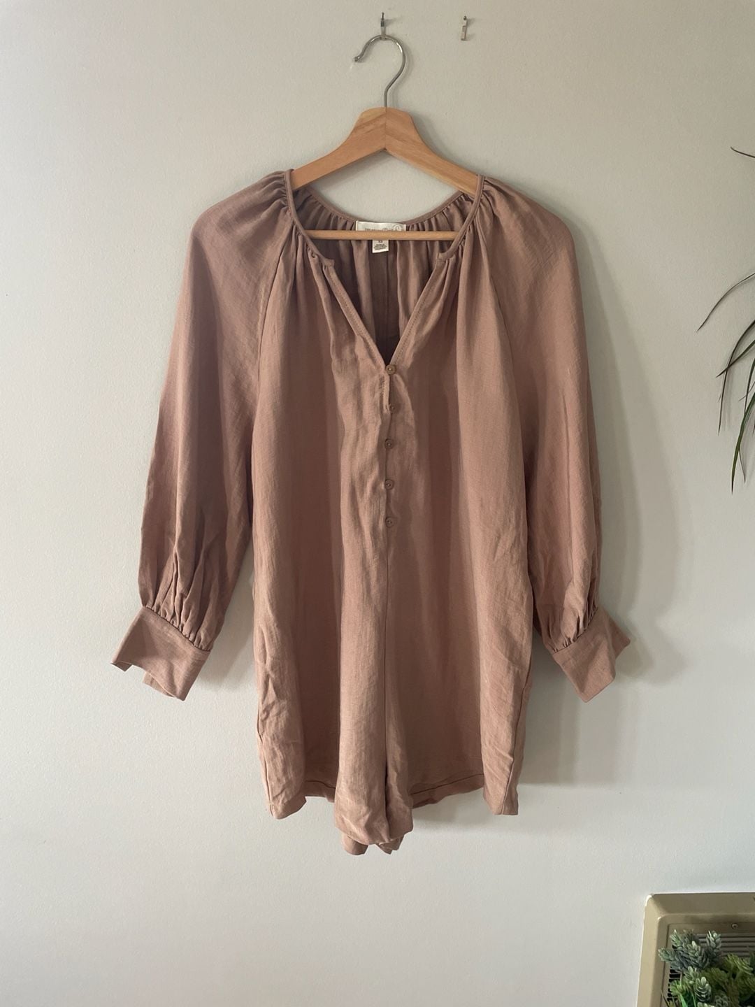 Treasure & Bond Long Sleeve Button Front Romper Size XS 2